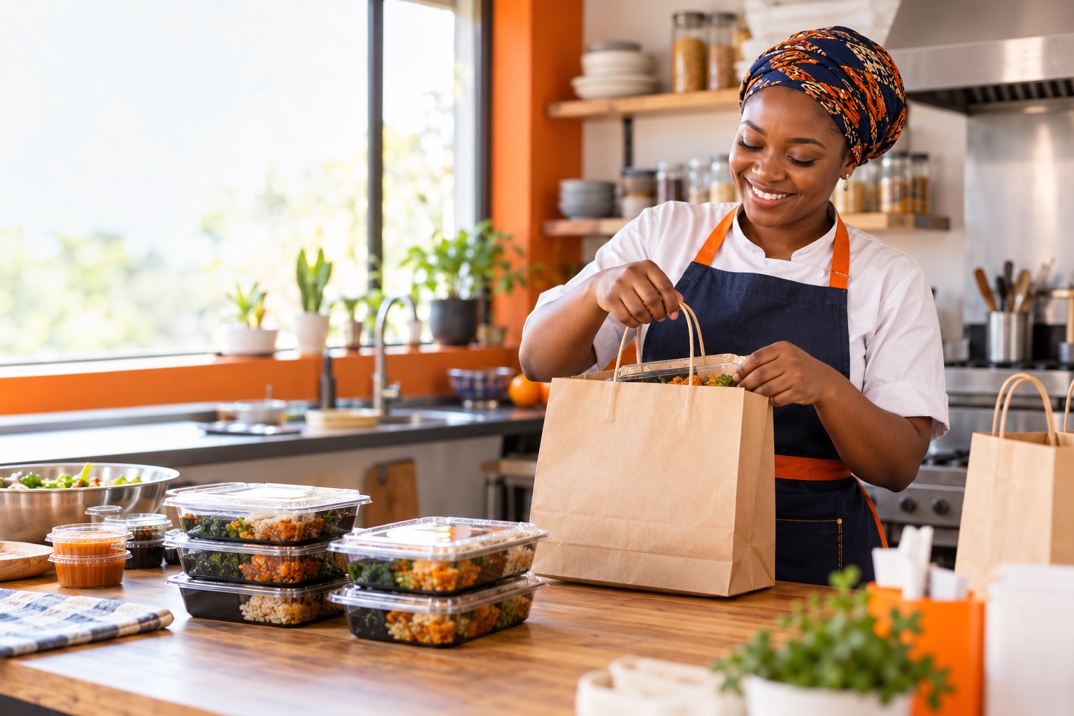A local food business preparing an order